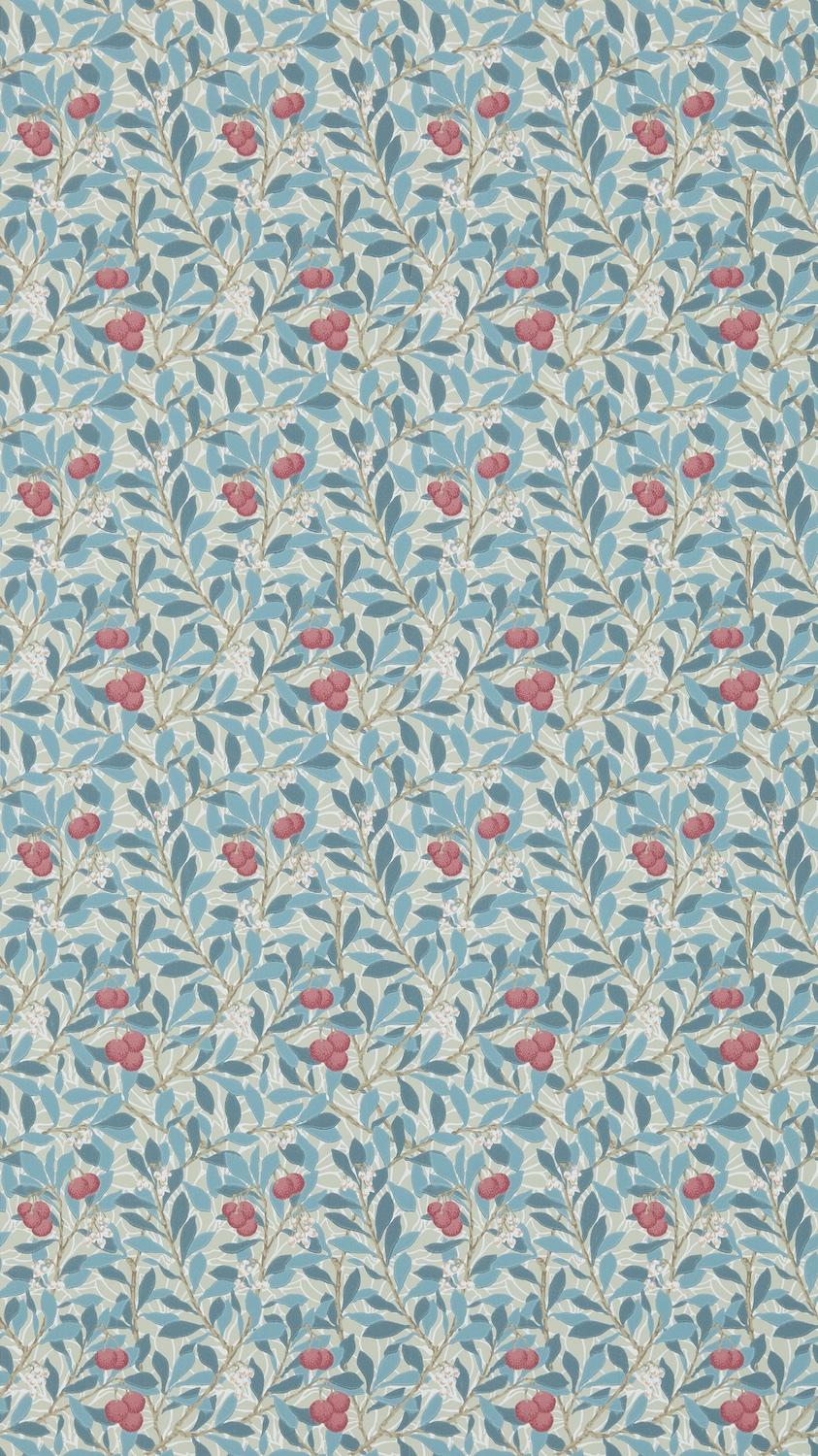 Morris & co Arbutus Woad/Russet Wallpaper