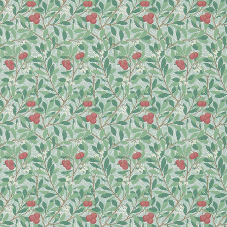 Morris & Co Arbutus Thyme/Coral Wallpaper