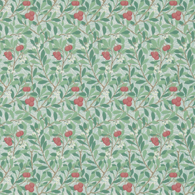 Morris & Co Arbutus Thyme/Coral Wallpaper
