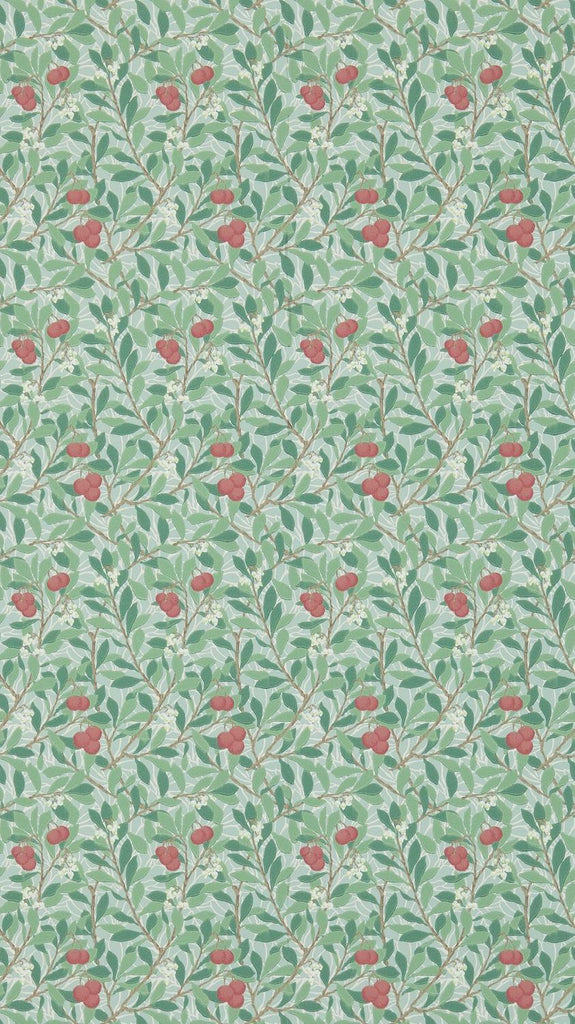 Morris & Co Arbutus Thyme/Coral Wallpaper