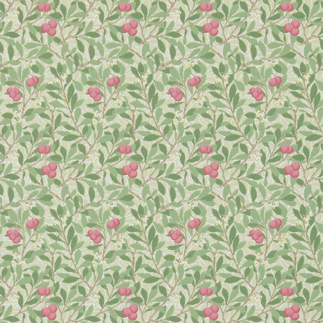 Morris & Co Arbutus Olive/Pink Wallpaper