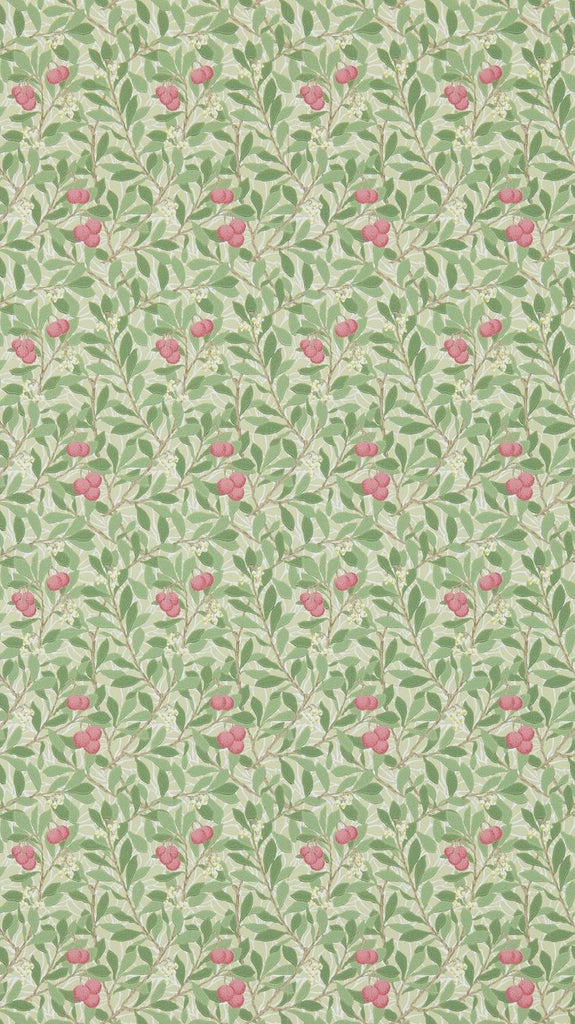 Morris & co Arbutus Olive/Pink Wallpaper