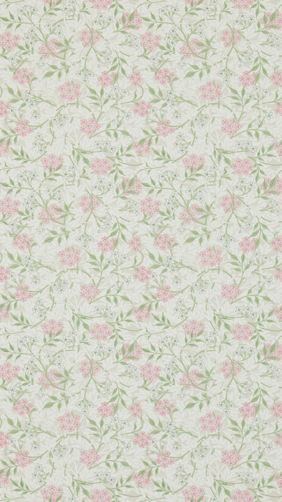 Morris & Co Jasmine Blossom Pink/Sage Wallpaper