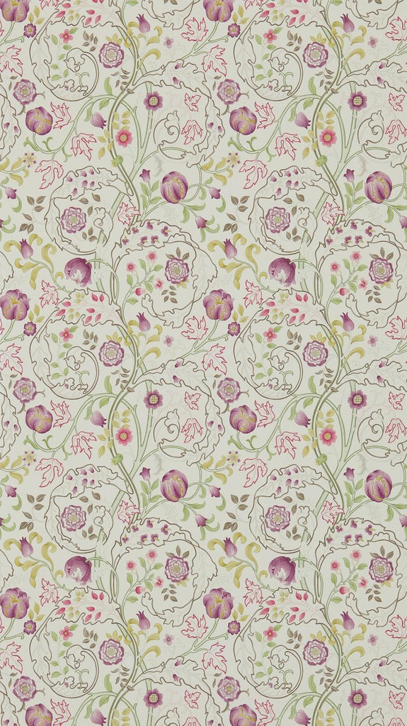 Morris & Co Mary Isobel Wine/Linen Wallpaper