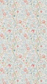 Morris & co Mary Isobel Pink/Ivory Wallpaper