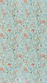 Morris & co Mary Isobel Silk Blue/Pink Wallpaper
