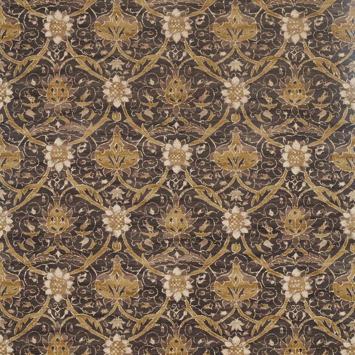 Morris & Co Montreal Charcoal/Mustard Fabric