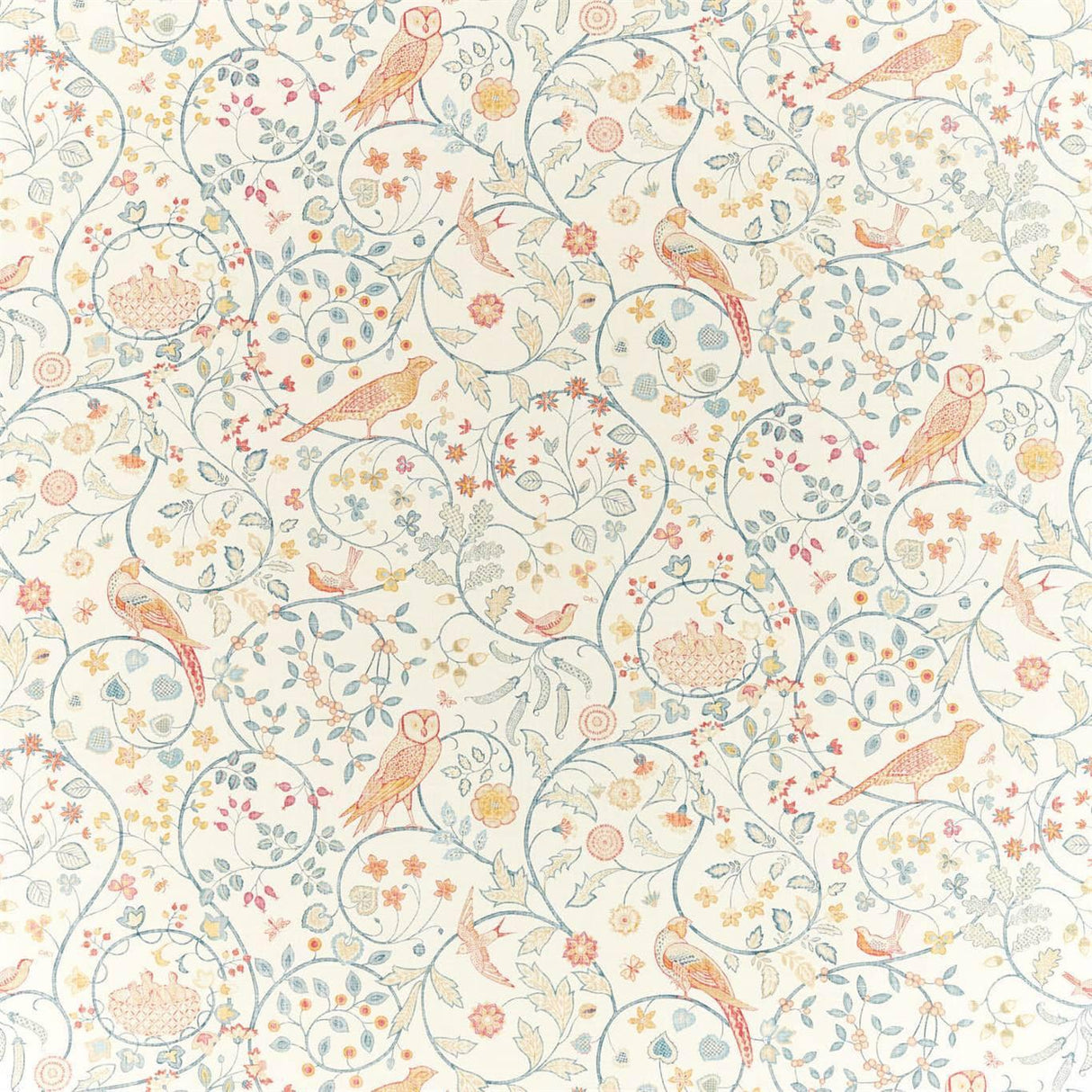 Morris & Co Newill Teal Fabric