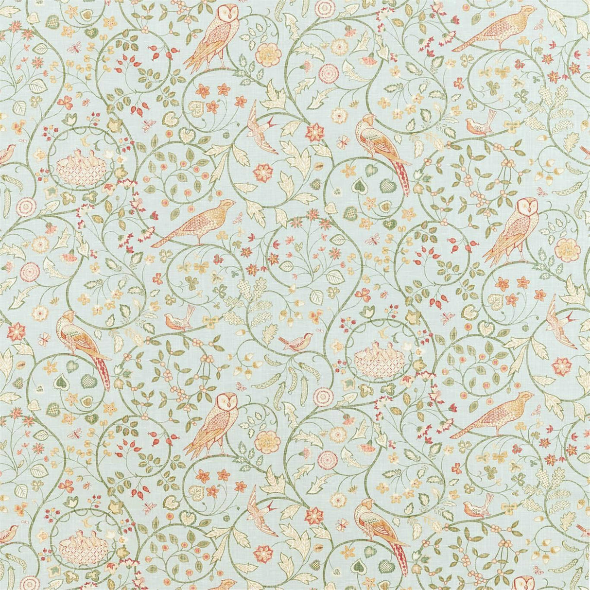 Morris & Co Newill Grey Blue Fabric