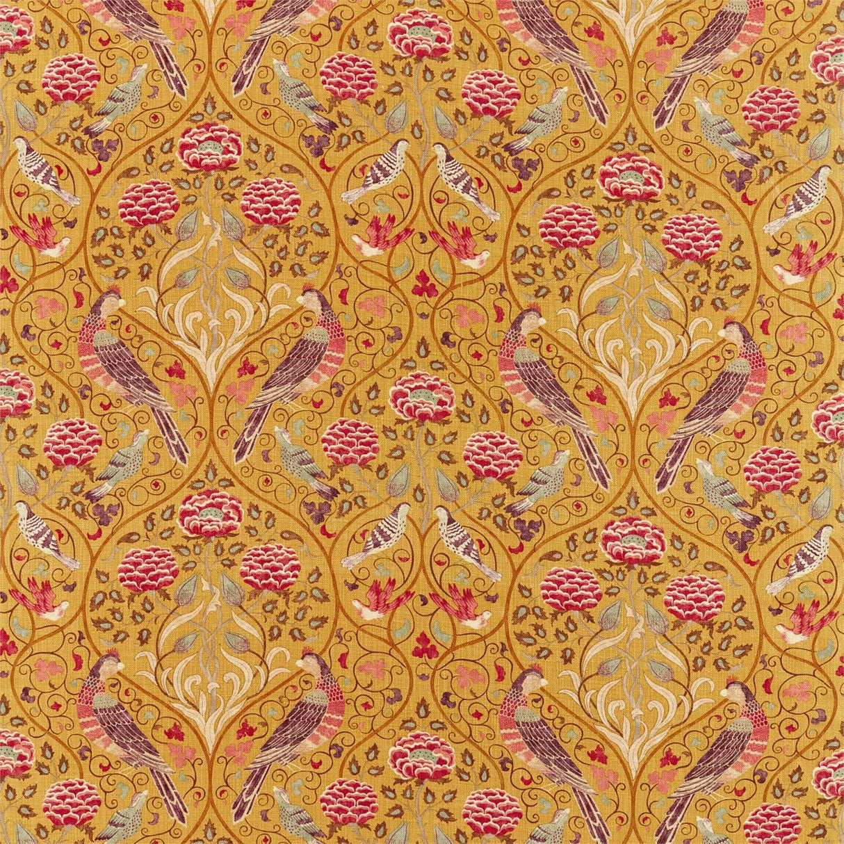 Morris & Co Seasons By May Saffron Fabric