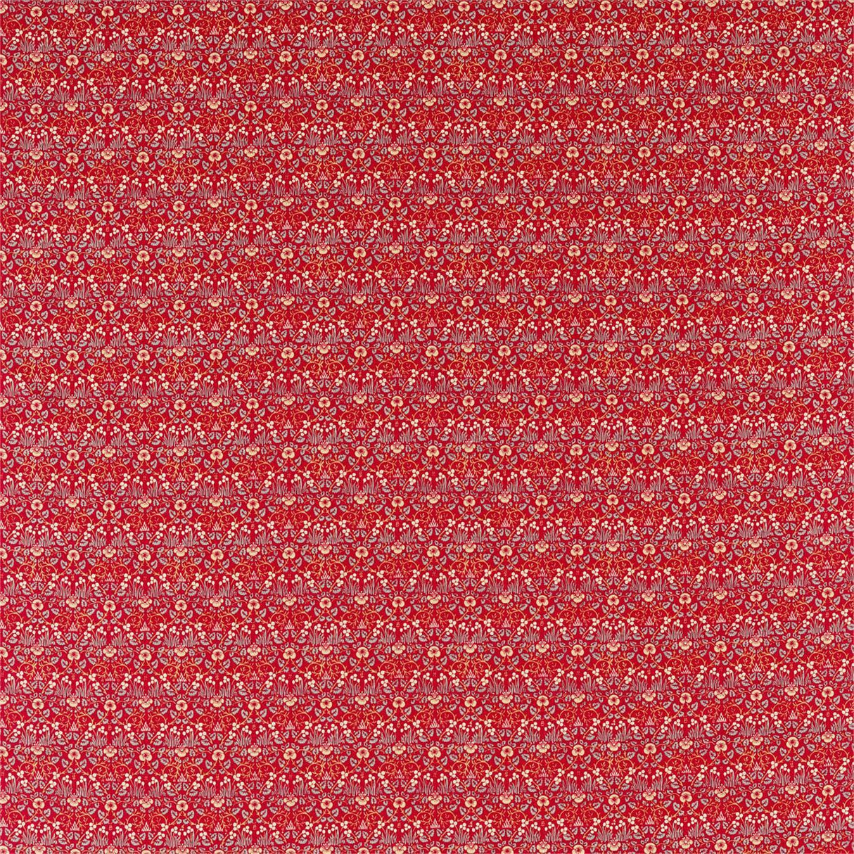 Morris & Co Eye Bright Red Fabric