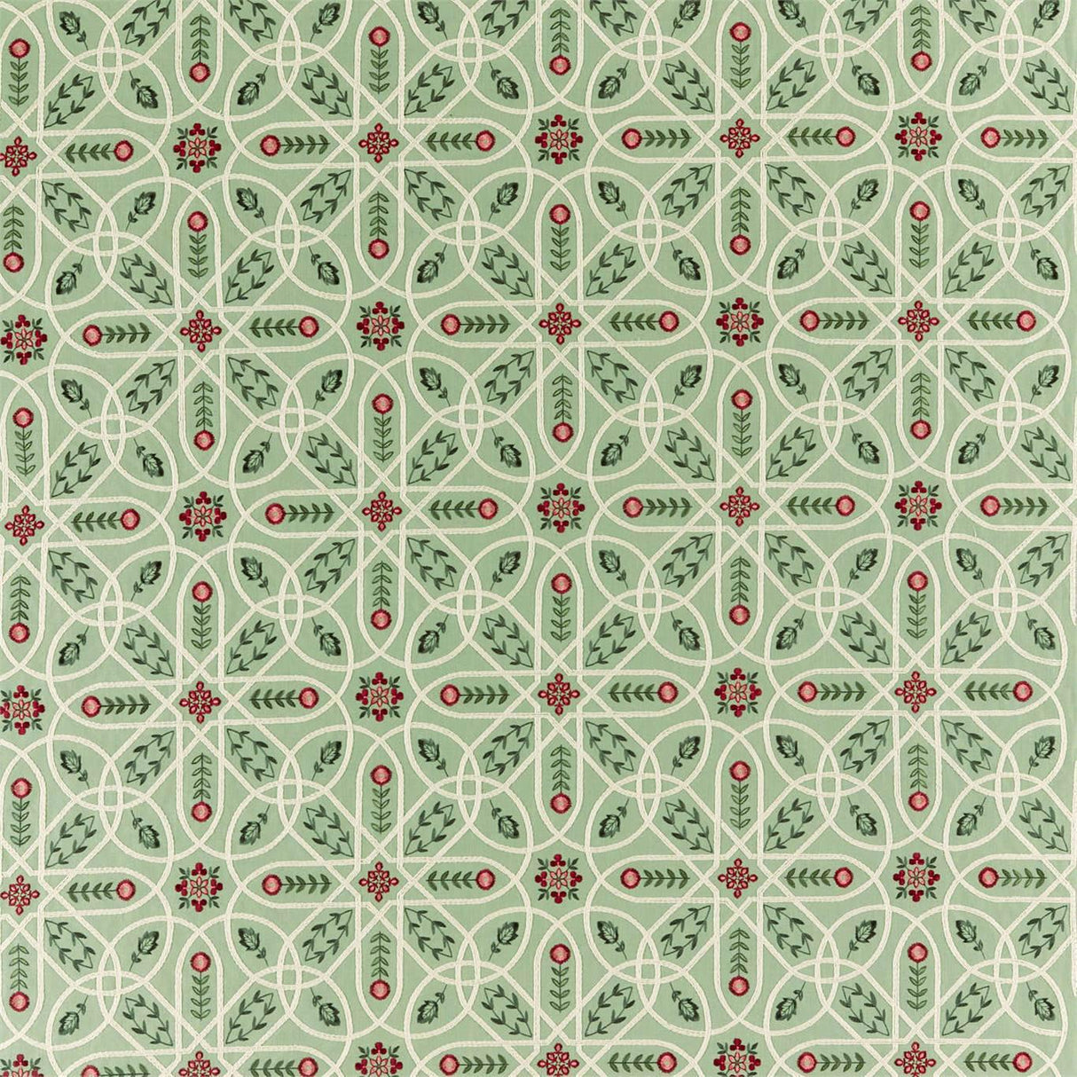 Morris & Co Brophy Embroidery Bayleaf Fabric
