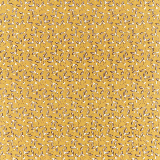 Morris & Co Mistletoe Embroidery Saffron Fabric
