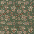 Morris & Co Theodosia Embroidery Bottle Green Fabric