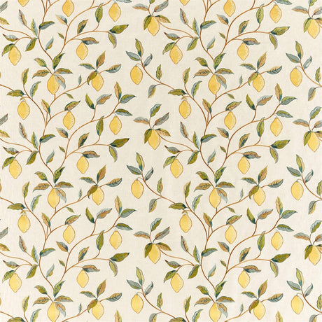 Morris & Co Lemon Tree Embroidery Bayleaf/Lemon Fabric