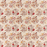Morris & Co Newill Embroidery Wine/Saffron Fabric