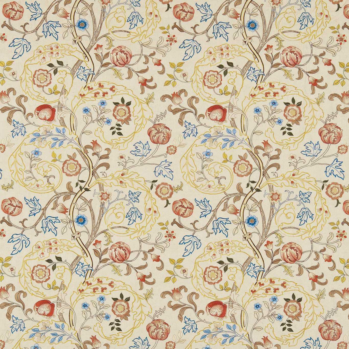 Morris & Co Mary Isobel Russet/Olive Fabric