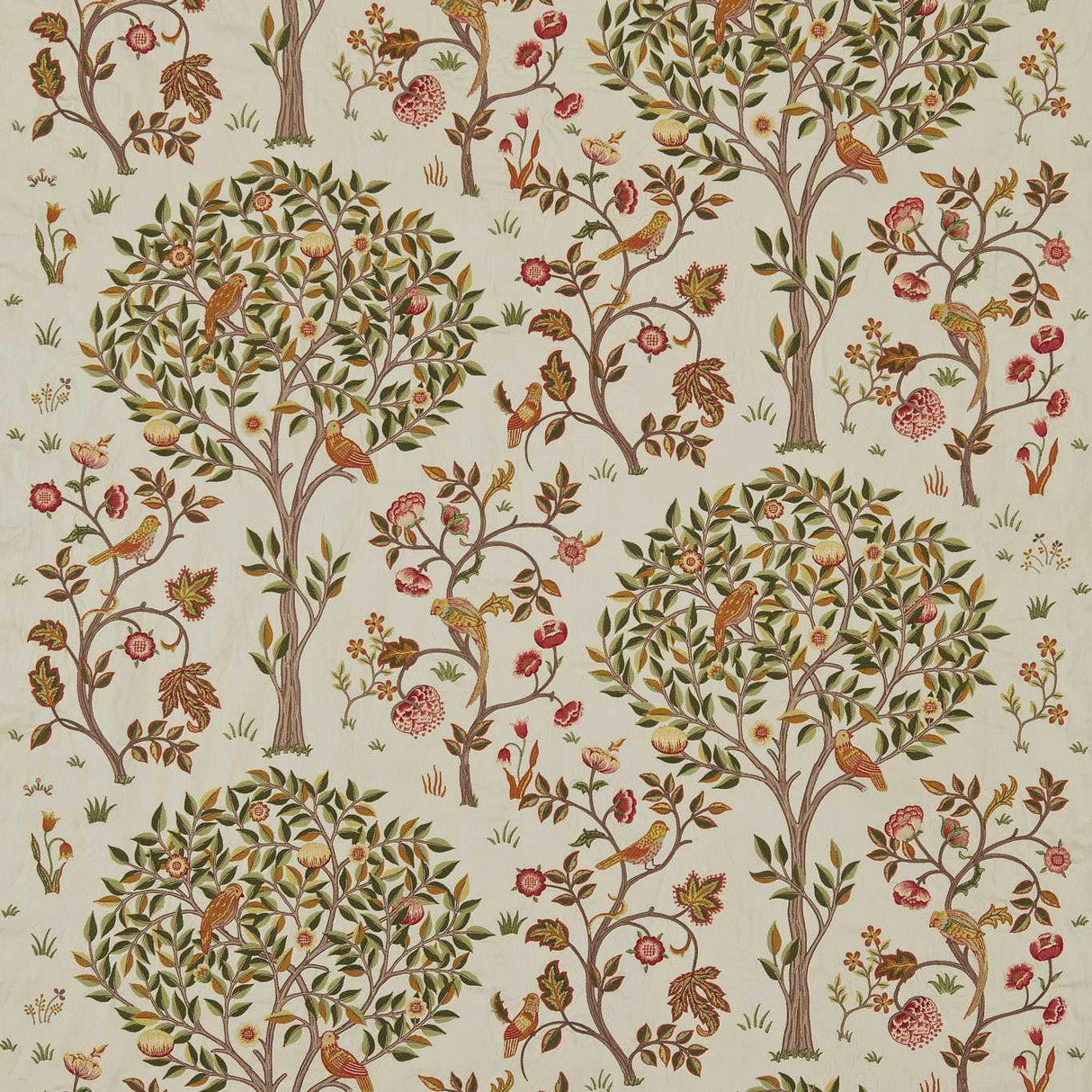 Morris & Co Kelmscott Tree Russet/Artichoke Fabric