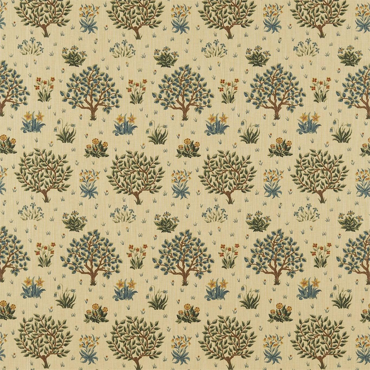 Morris & Co Orchard Olive/Gold Fabric