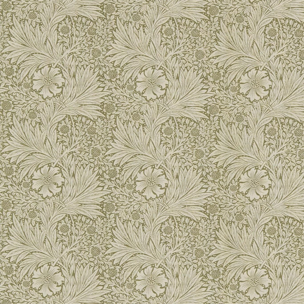 Morris & Co Marigold Olive/Linen Fabric