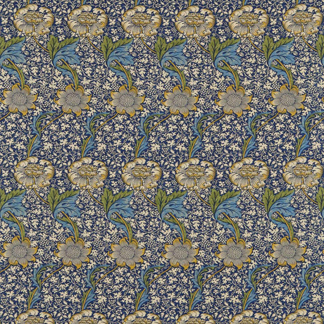 Morris & Co Kennet Indigo/Gold Fabric