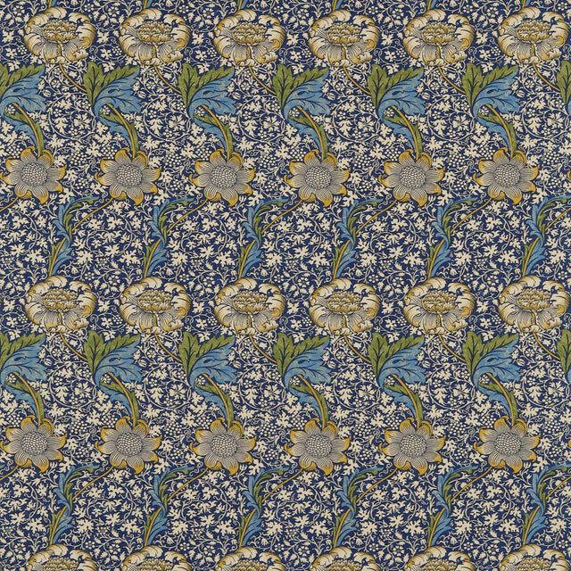Morris & Co Kennet Indigo/Gold Fabric