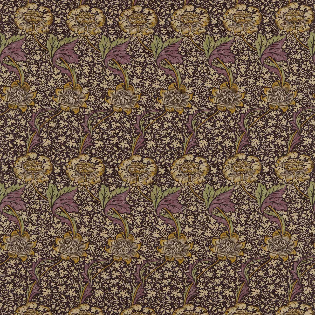 Morris & Co Kennet Grape/Gold Fabric