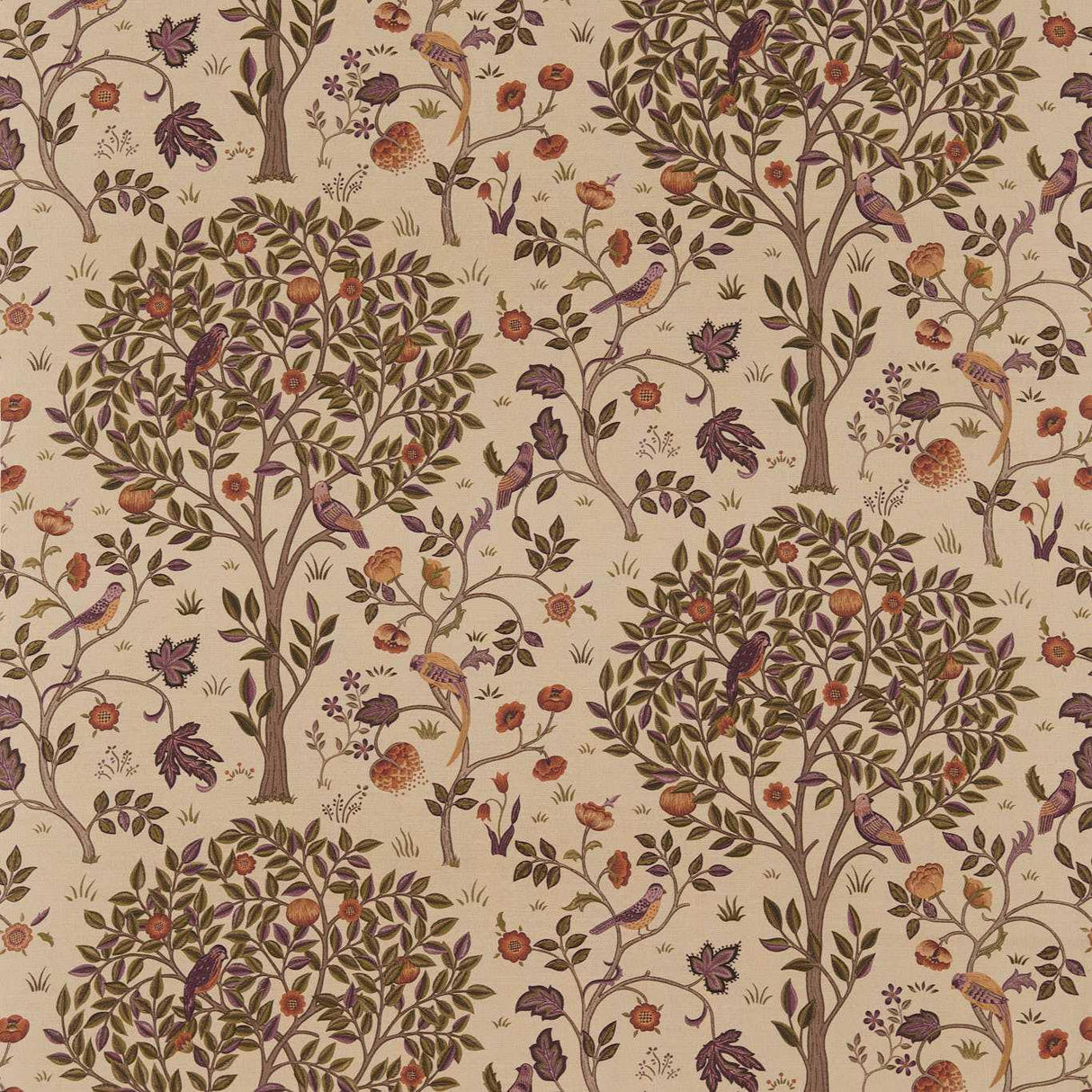 Morris & Co Kelmscott Tree Mulberry/Russet Fabric
