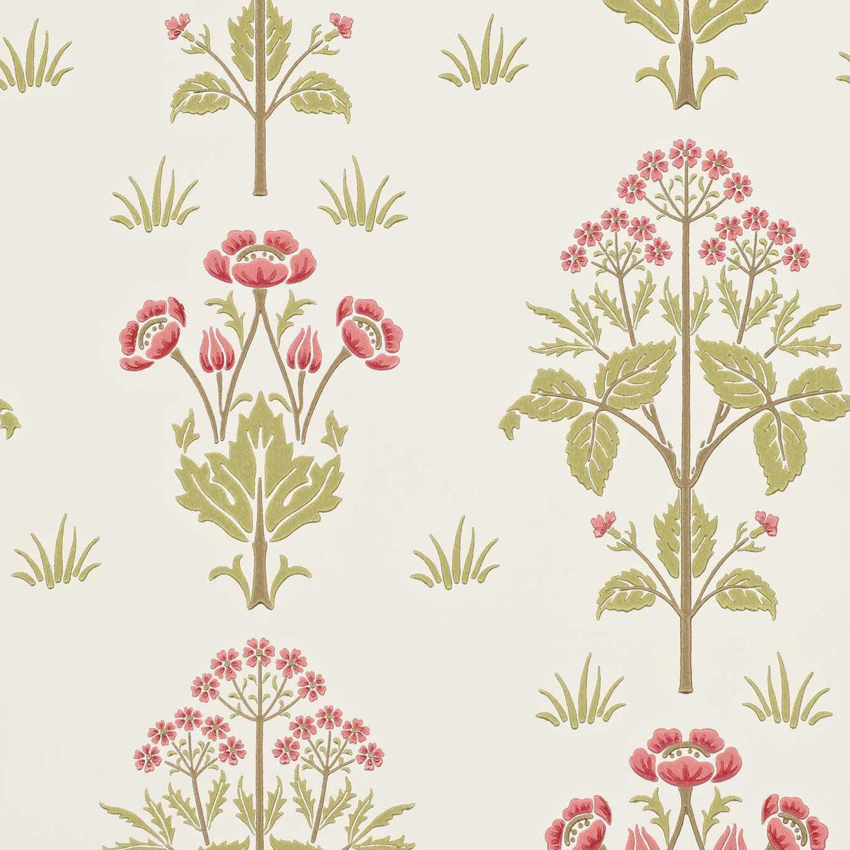 Morris & Co Meadow Street Rose/Olive Wallpaper