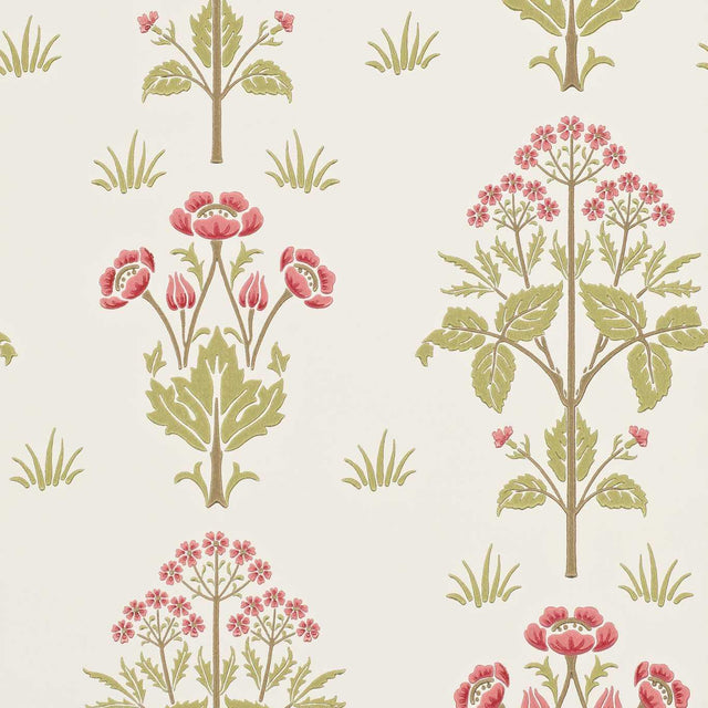 Morris & Co Meadow Street Rose/Olive Wallpaper
