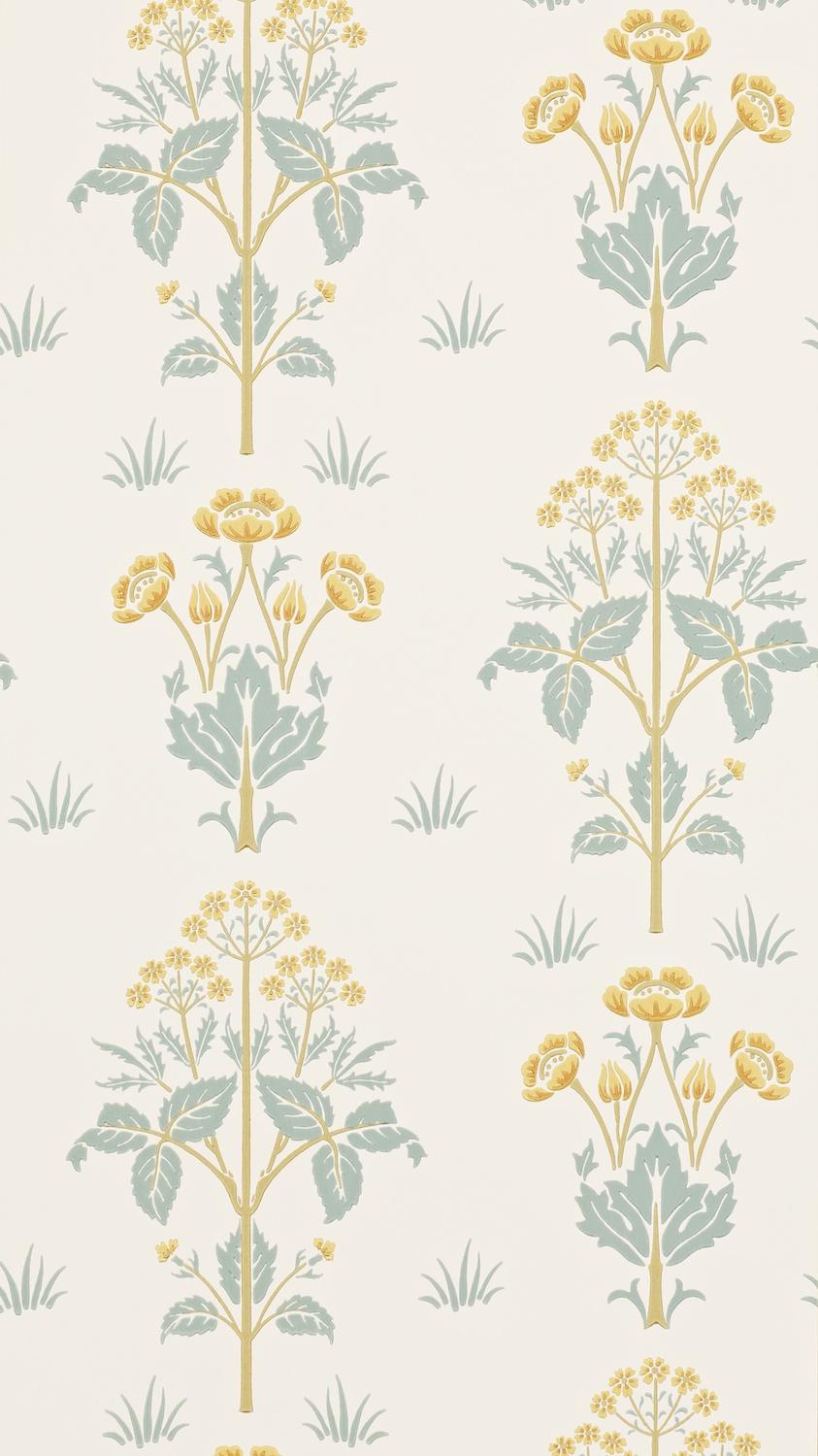Morris & co Meadow Street Gold/Slate Wallpaper