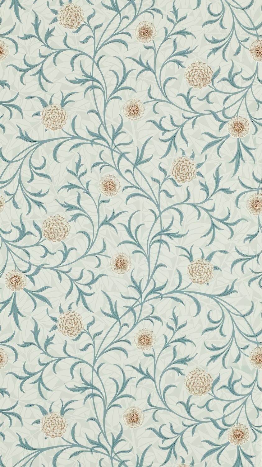 Morris & co Scroll Loden/Slate Wallpaper