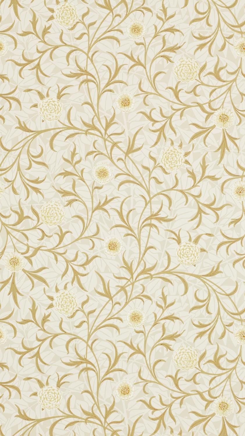 Morris & co Scroll Vellum/Biscuit Wallpaper