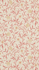 Morris & co Scroll Brick/Buff Wallpaper