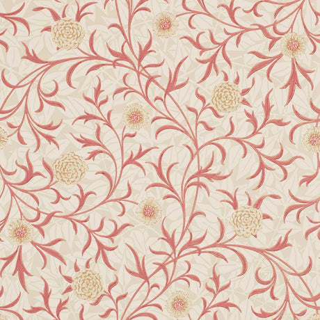Morris & Co Scroll Brick/Buff Wallpaper