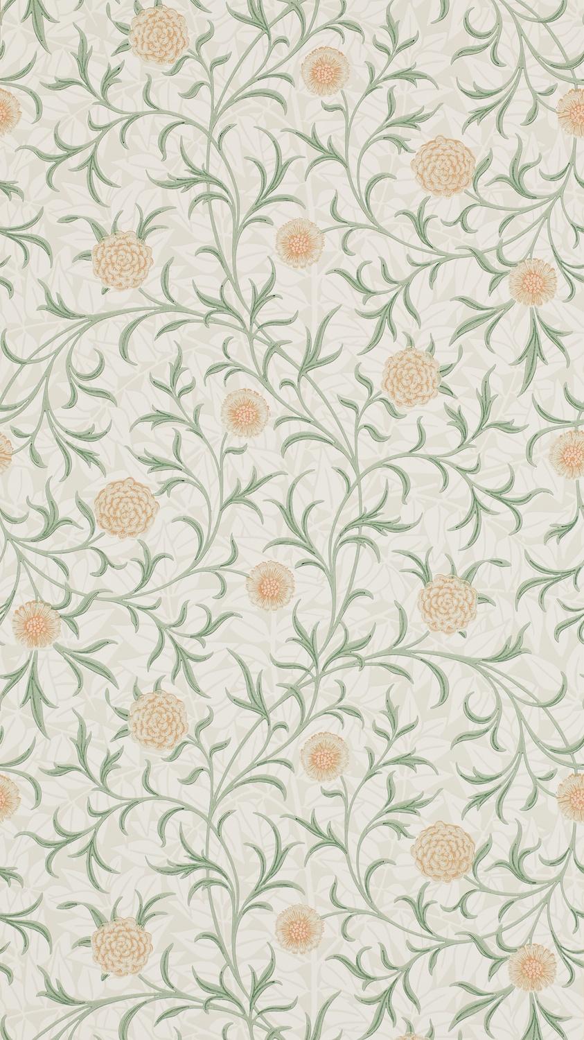 Morris & co Scroll Thyme/Pear Wallpaper