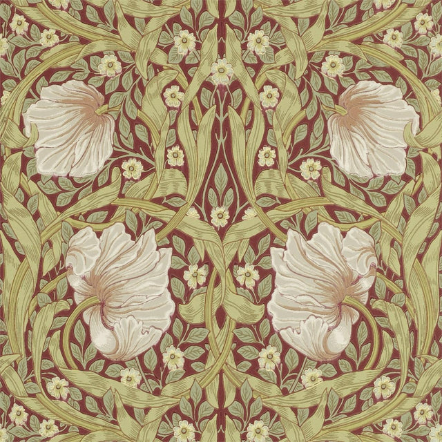Morris & Co Pimpernel Brick/Olive Wallpaper