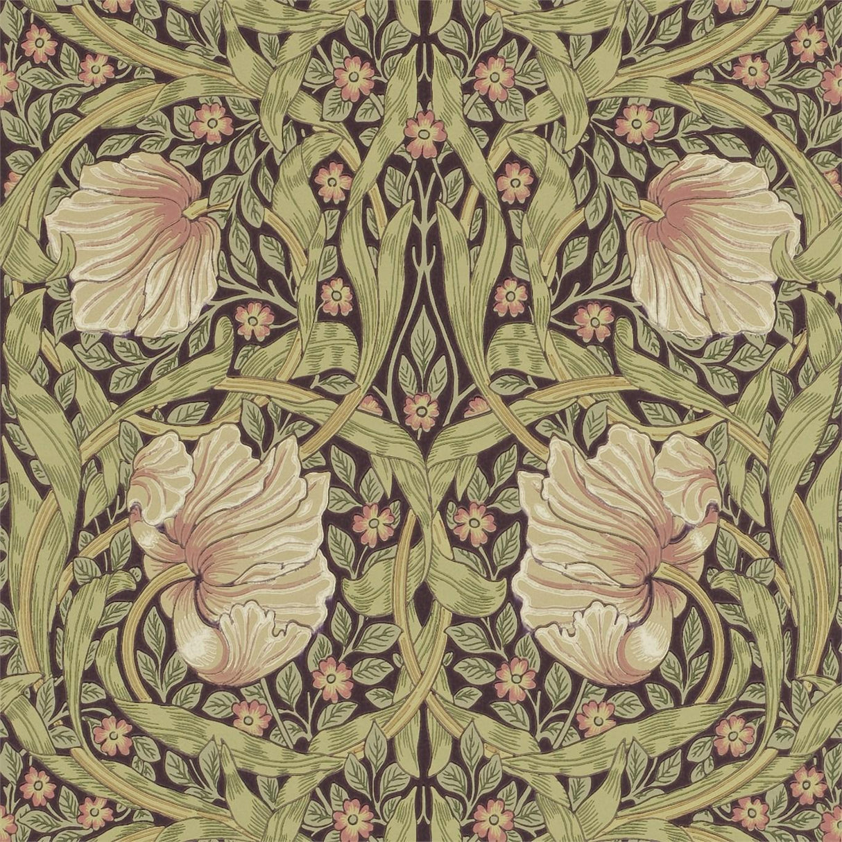 Morris & Co Pimpernel Bullrush/Russet Wallpaper