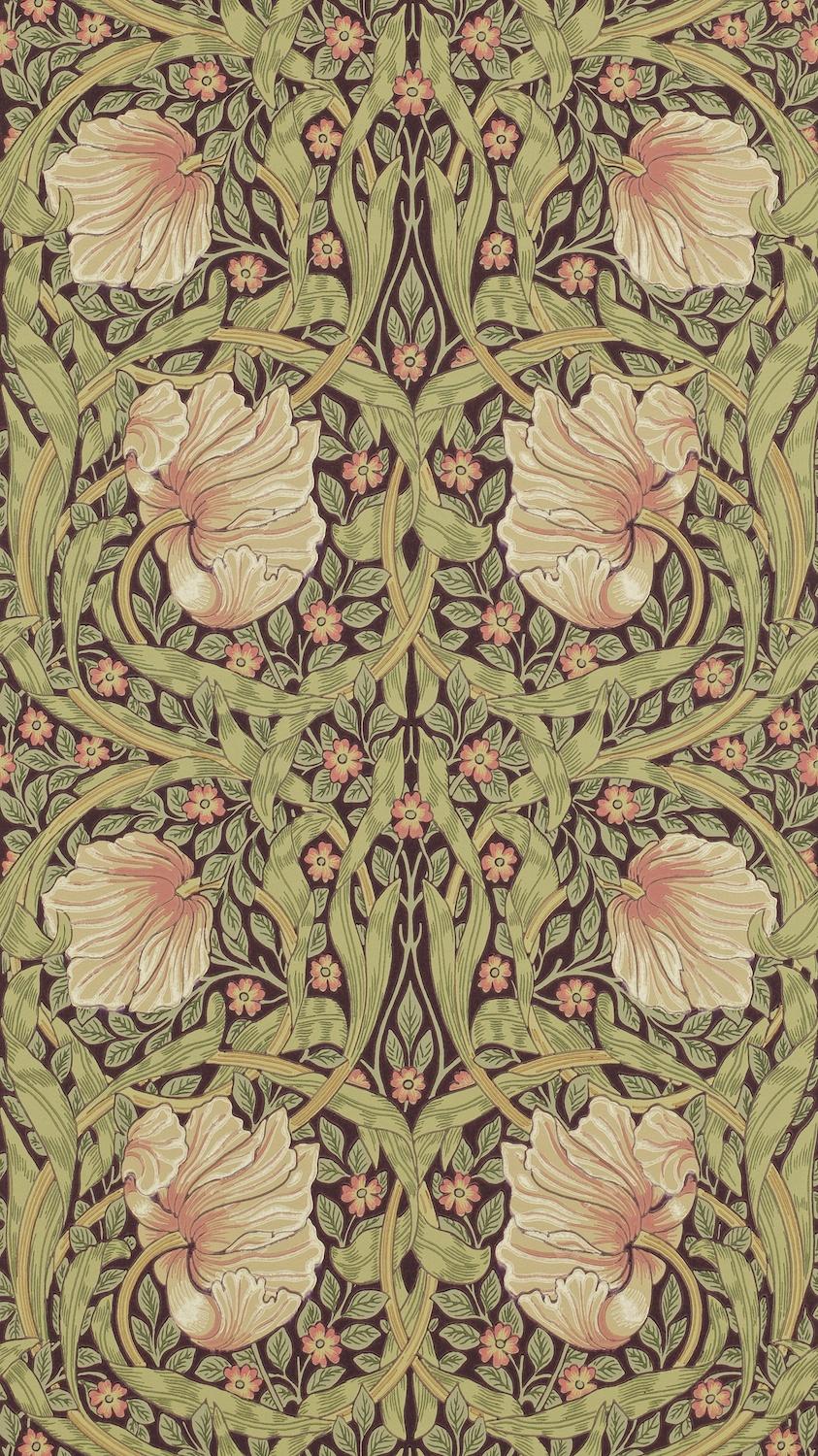Morris & co Pimpernel Bullrush/Russet Wallpaper
