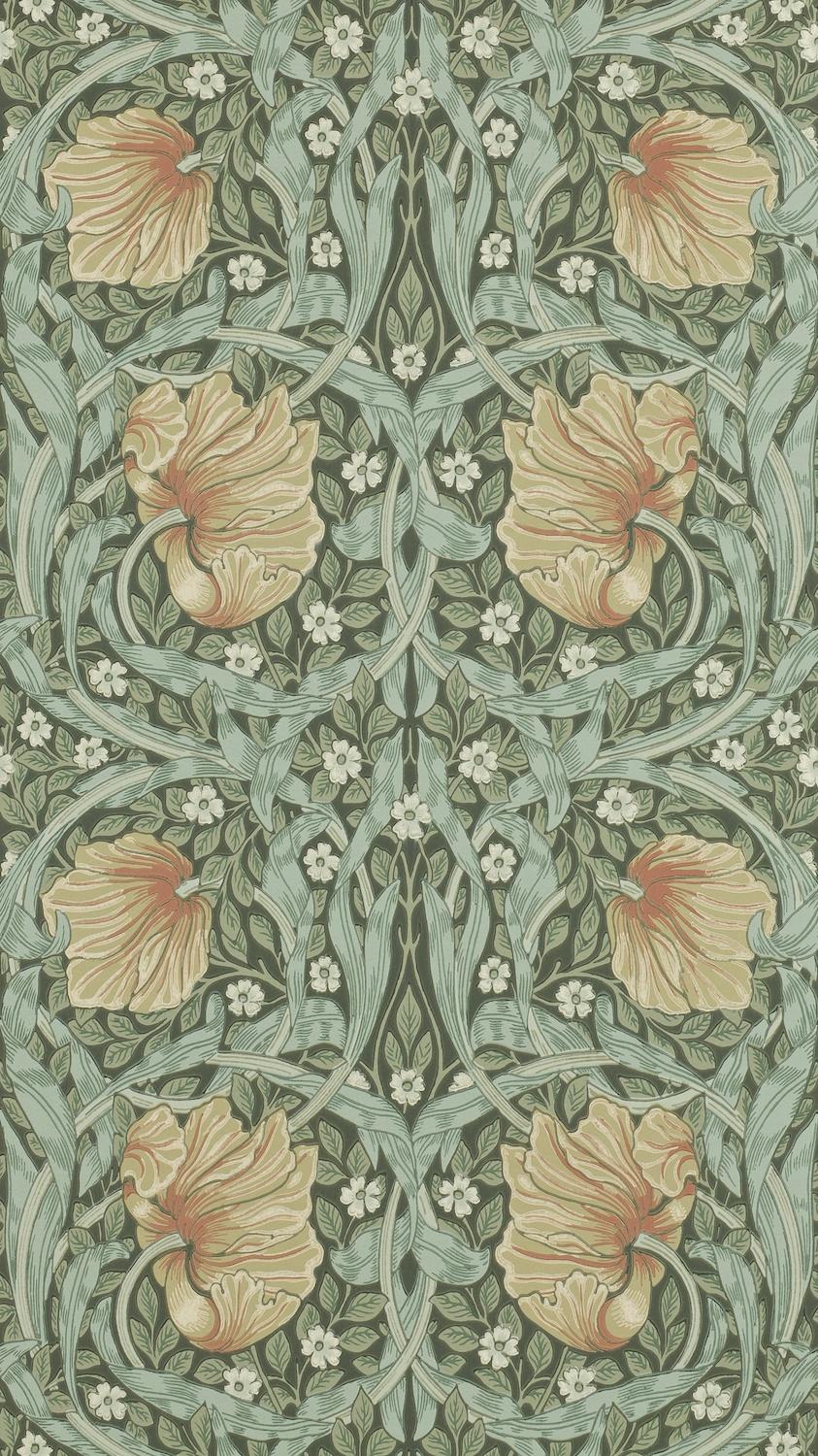 Morris & co Pimpernel Bayleaf/Manilla Wallpaper