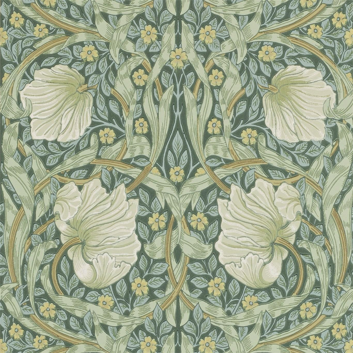 Morris & Co Pimpernel Privet/Slate Wallpaper