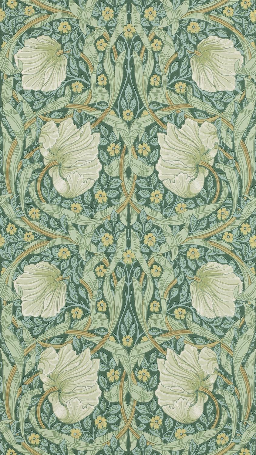 Morris & co Pimpernel Privet/Slate Wallpaper