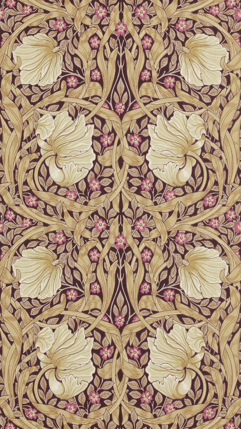 Morris & co Pimpernel Fig/Sisal Wallpaper