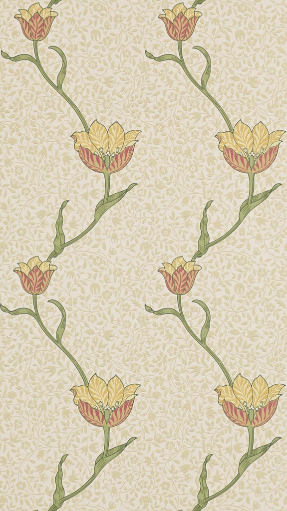 Morris & co Garden Tulip Russet/Lichen Wallpaper