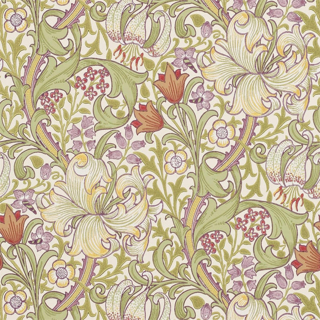 Morris & Co Golden Lily Olive/Russet Wallpaper