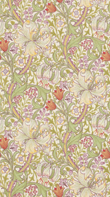 Morris & co Golden Lily Olive/Russet Wallpaper