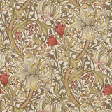 Morris & Co Golden Lily Biscuit/Brick Wallpaper