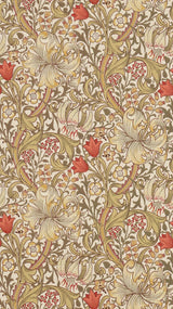 Morris & co Golden Lily Biscuit/Brick Wallpaper