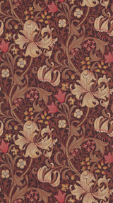 Morris & co Golden Lily Fig/Burnt Orange Wallpaper