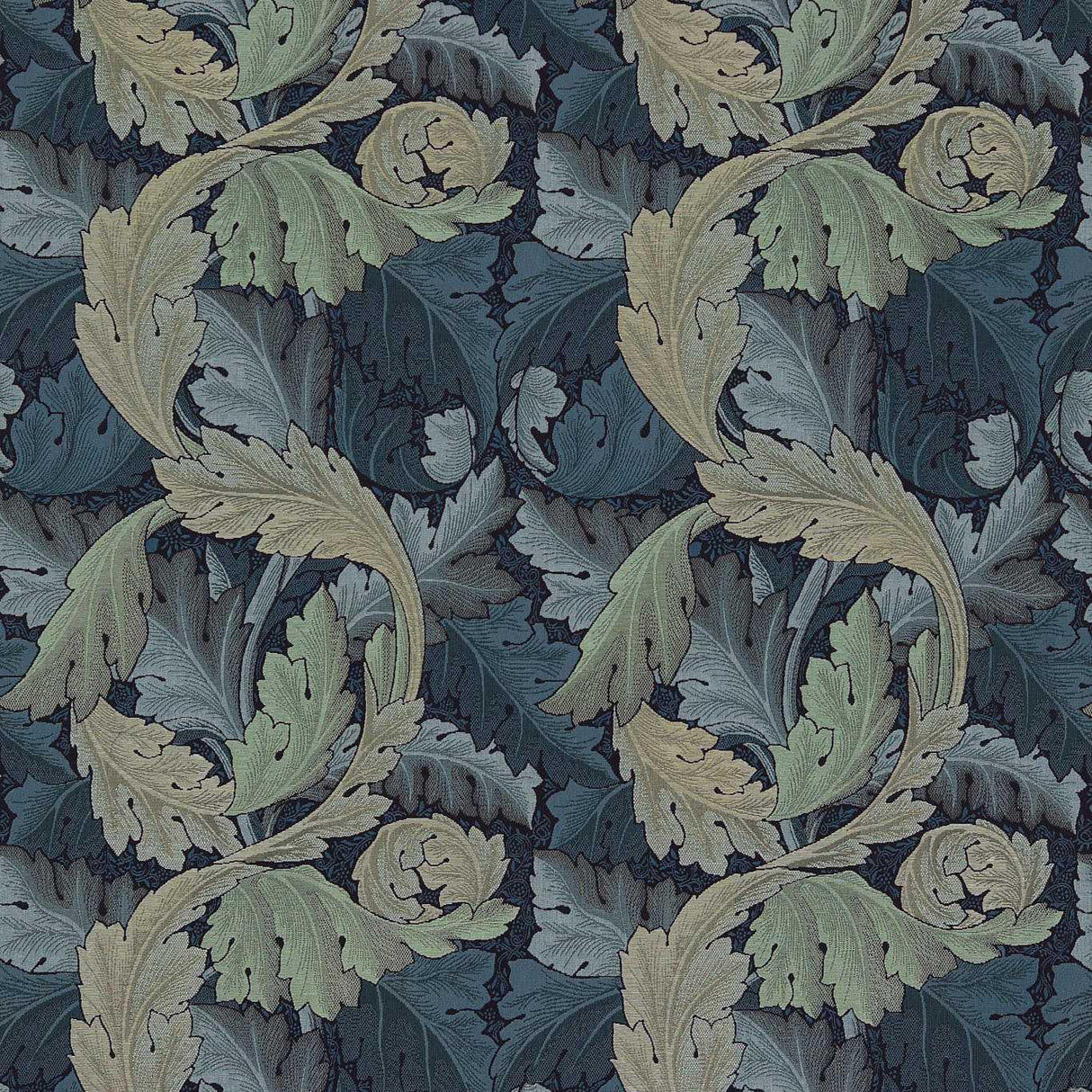 Morris & Co Acanthus Tapestry Indigo/Mineral Fabric